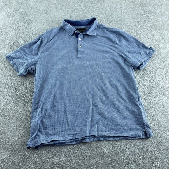 Jos A. Bank Reserve Mens  Fit Polo Shirt XL Pima Cotton Blue Short Sleeve 4064 - Picture 1 of 7